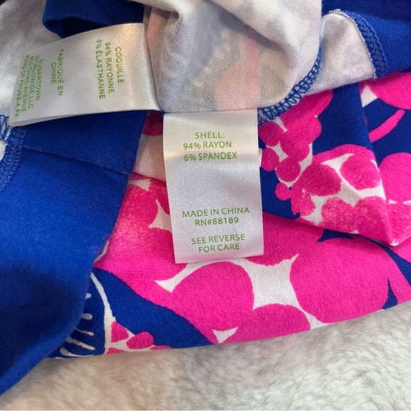 Lilly Pulitzer Off Shoulder Laurana Dress Sz XS Ikat Blue Mocean Engineered - Picture 8 of 12